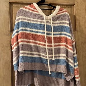 Striped hooded sweater